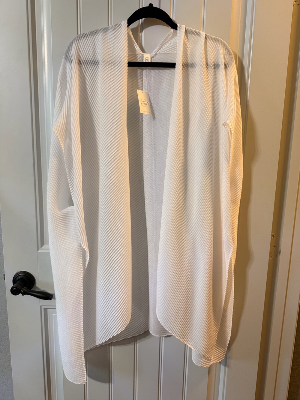 Lightweight White Open-Front Women's Sweater Cardigan